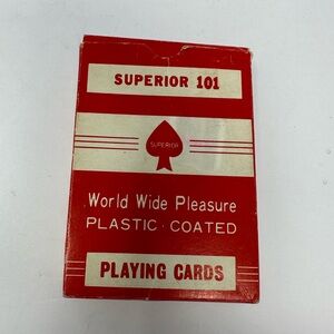 Vintage Superior 101 Poker Size Original Playing Cards Red Box Rare! Q5